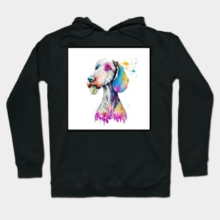 Bedlington Terrier Dog In Watercolor & Pen Hoodie